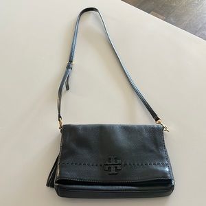 Tory Burch Black Cross Body Purse with Tassel